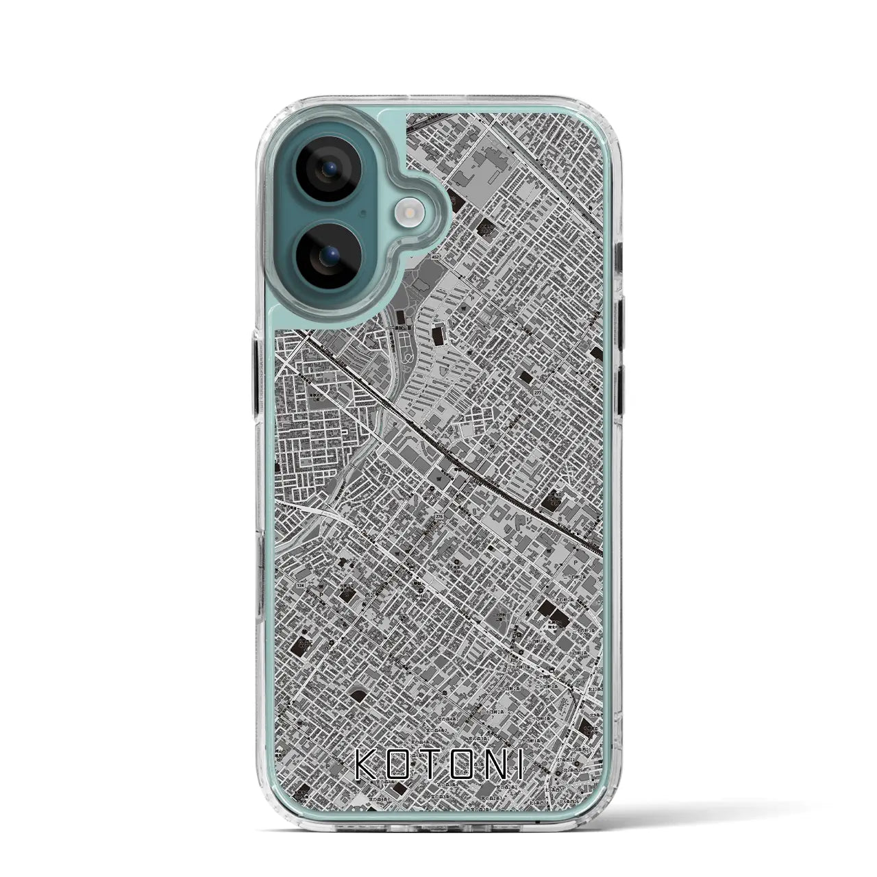 【琴似(北海道)】地図柄iPhoneケース(MagSafeタイプ)モノトーン・iPhone 16 Pro 用