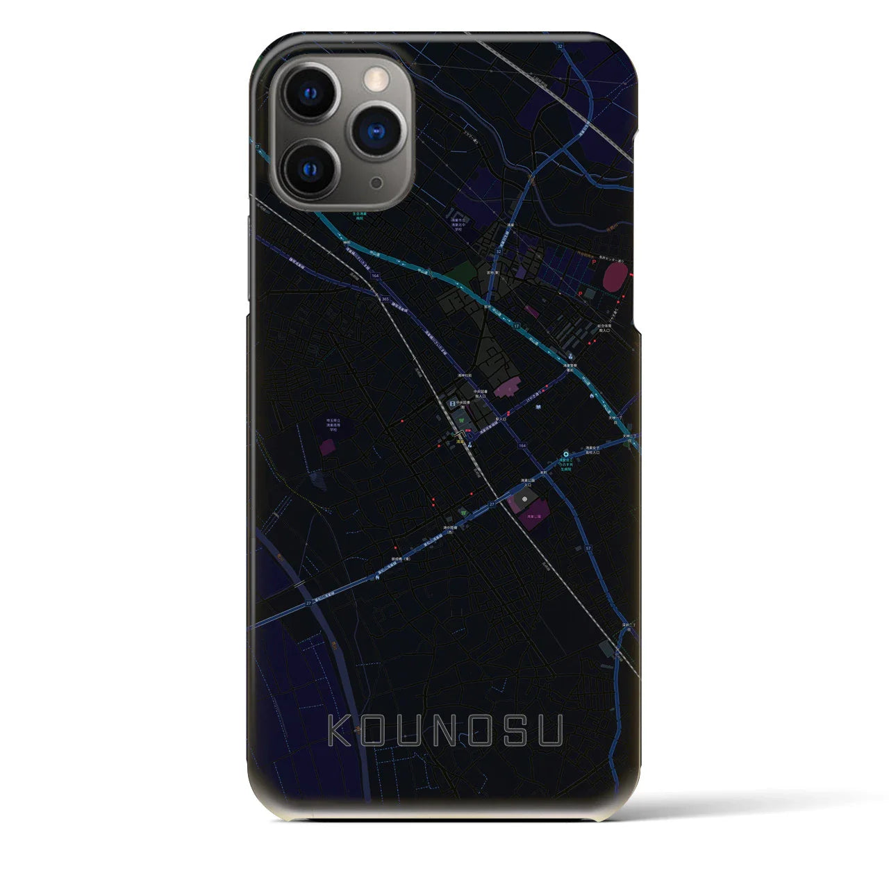 【鴻巣(埼玉県)】地図柄iPhoneケース(バックカバータイプ)