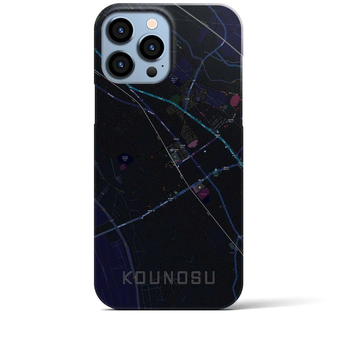 【鴻巣(埼玉県)】地図柄iPhoneケース(バックカバータイプ)