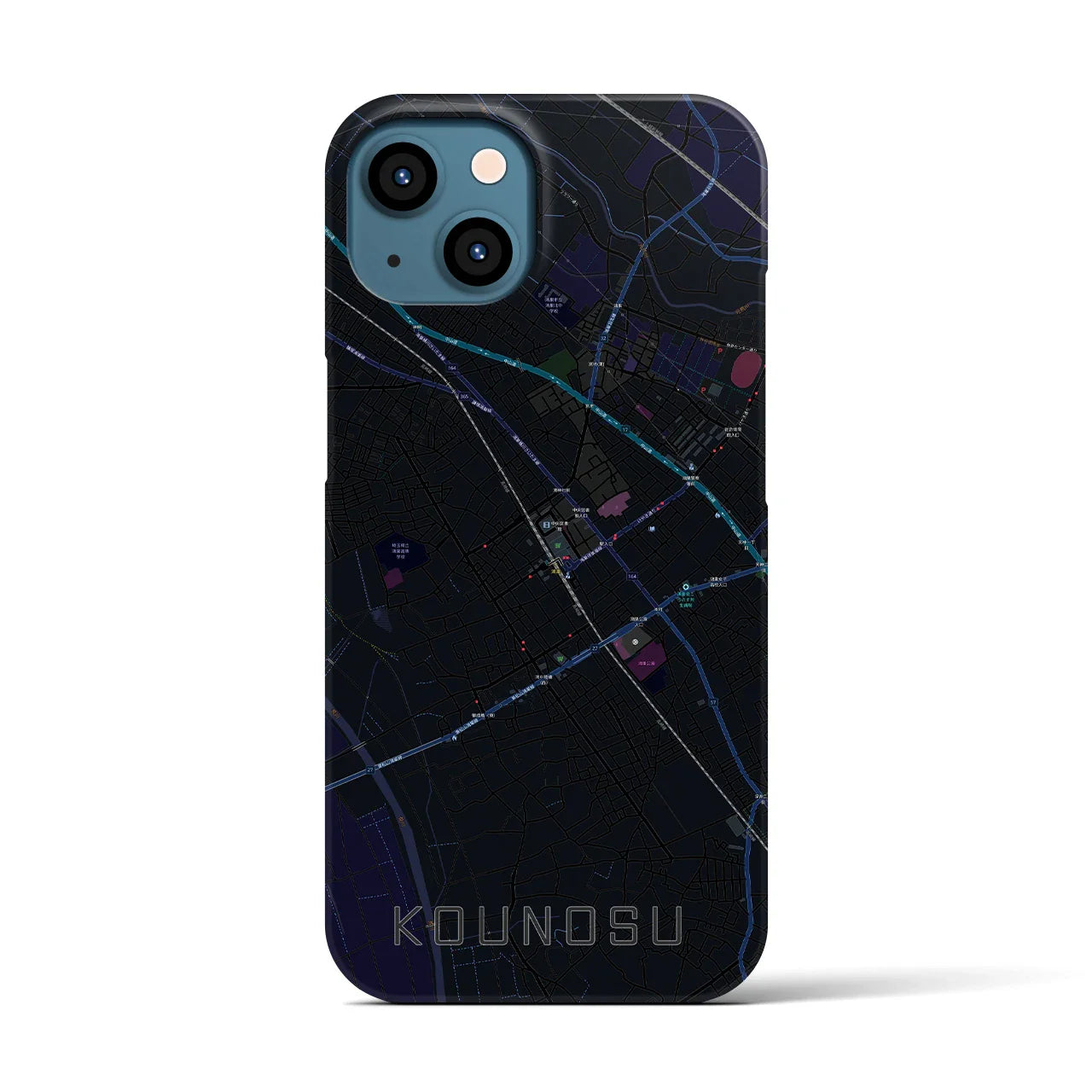 【鴻巣(埼玉県)】地図柄iPhoneケース(バックカバータイプ)