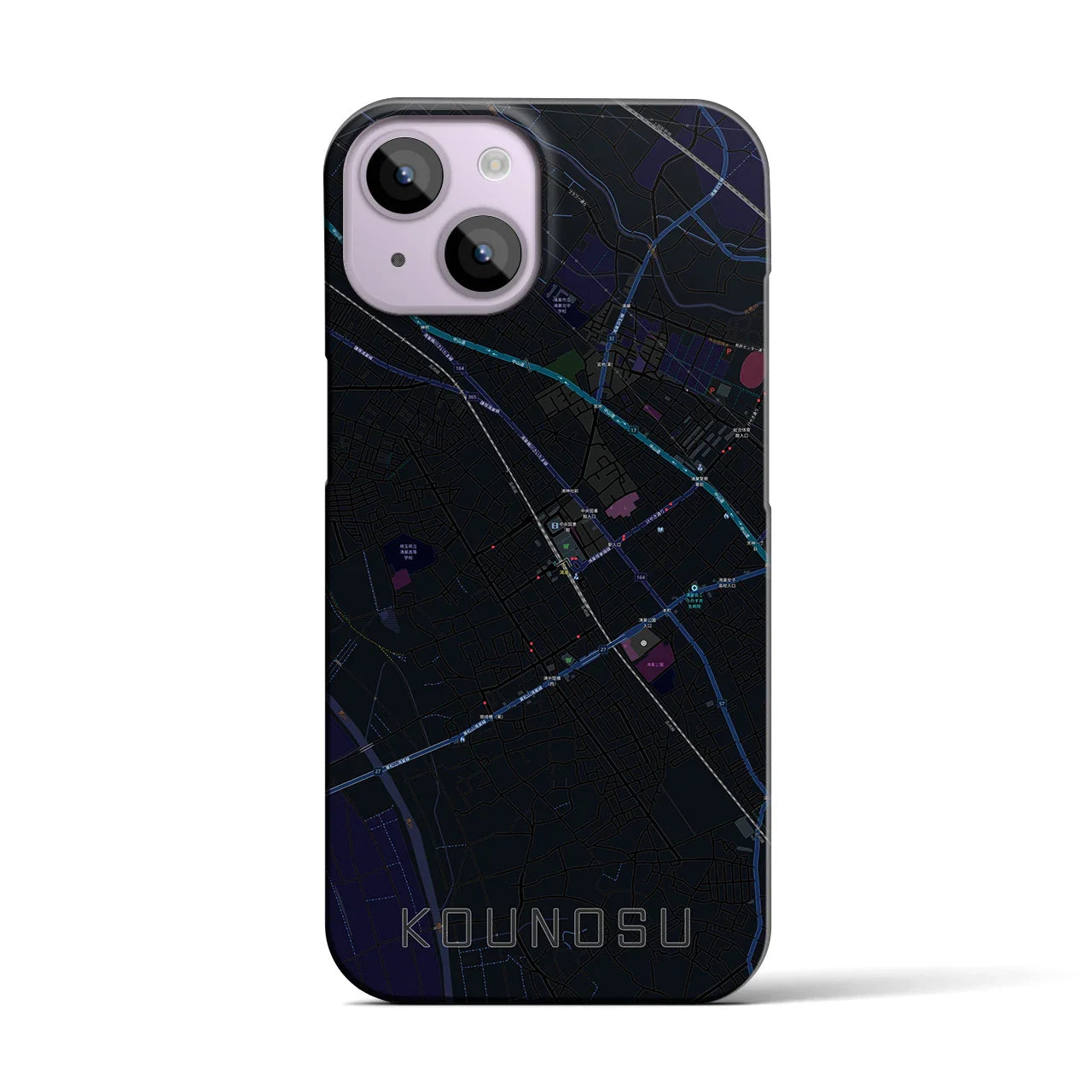 【鴻巣(埼玉県)】地図柄iPhoneケース(バックカバータイプ)