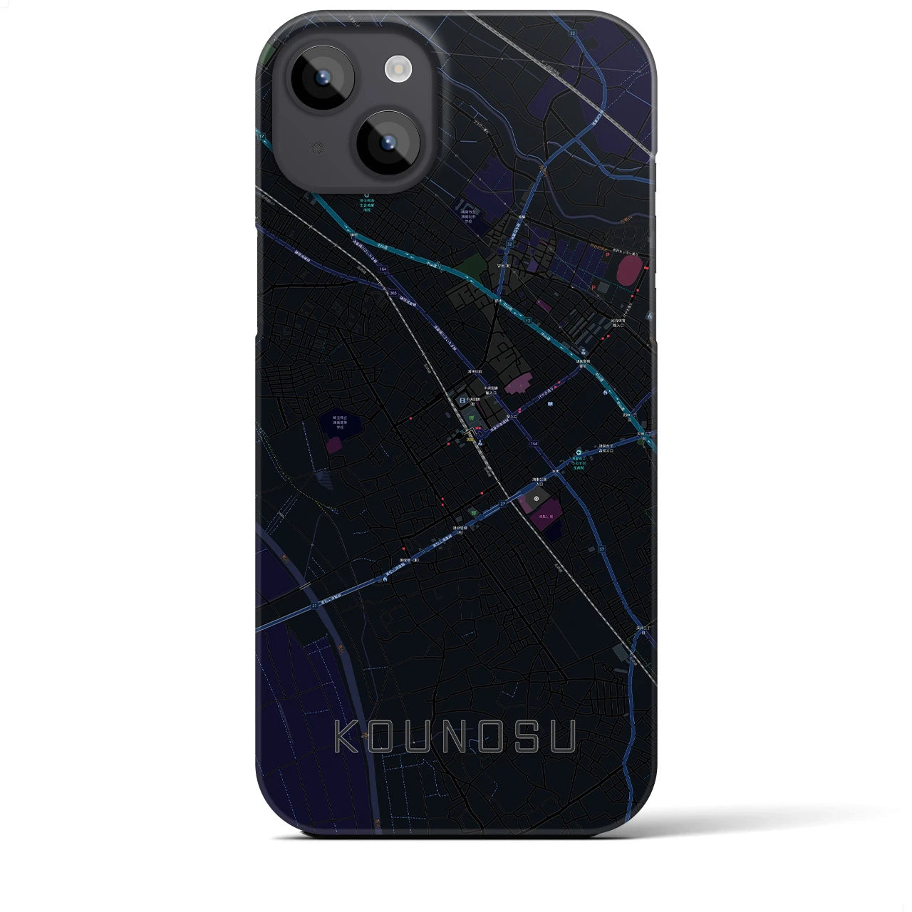 【鴻巣(埼玉県)】地図柄iPhoneケース(バックカバータイプ)