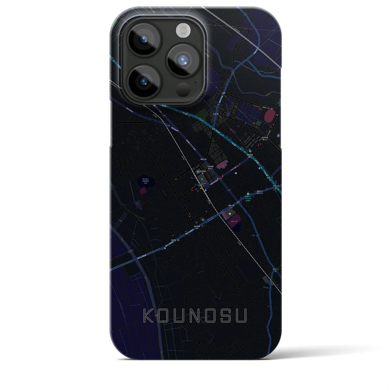 【鴻巣(埼玉県)】地図柄iPhoneケース(バックカバータイプ)
