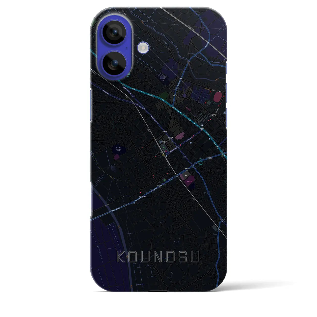 【鴻巣(埼玉県)】地図柄iPhoneケース(バックカバータイプ)