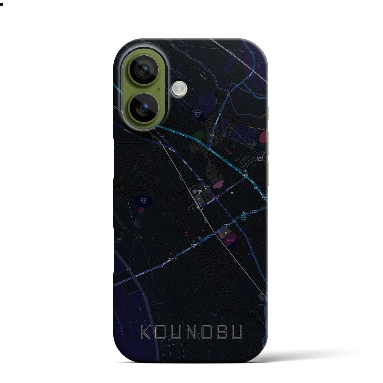 【鴻巣(埼玉県)】地図柄iPhoneケース(バックカバータイプ)