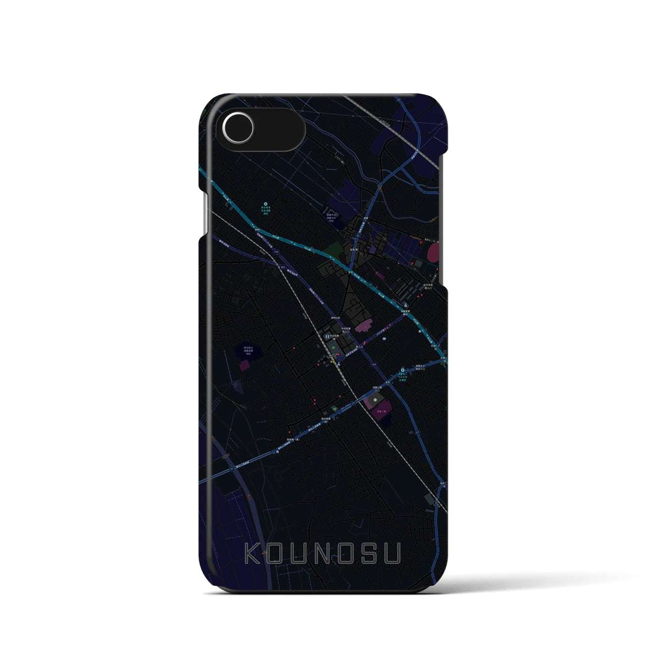 【鴻巣(埼玉県)】地図柄iPhoneケース(バックカバータイプ)