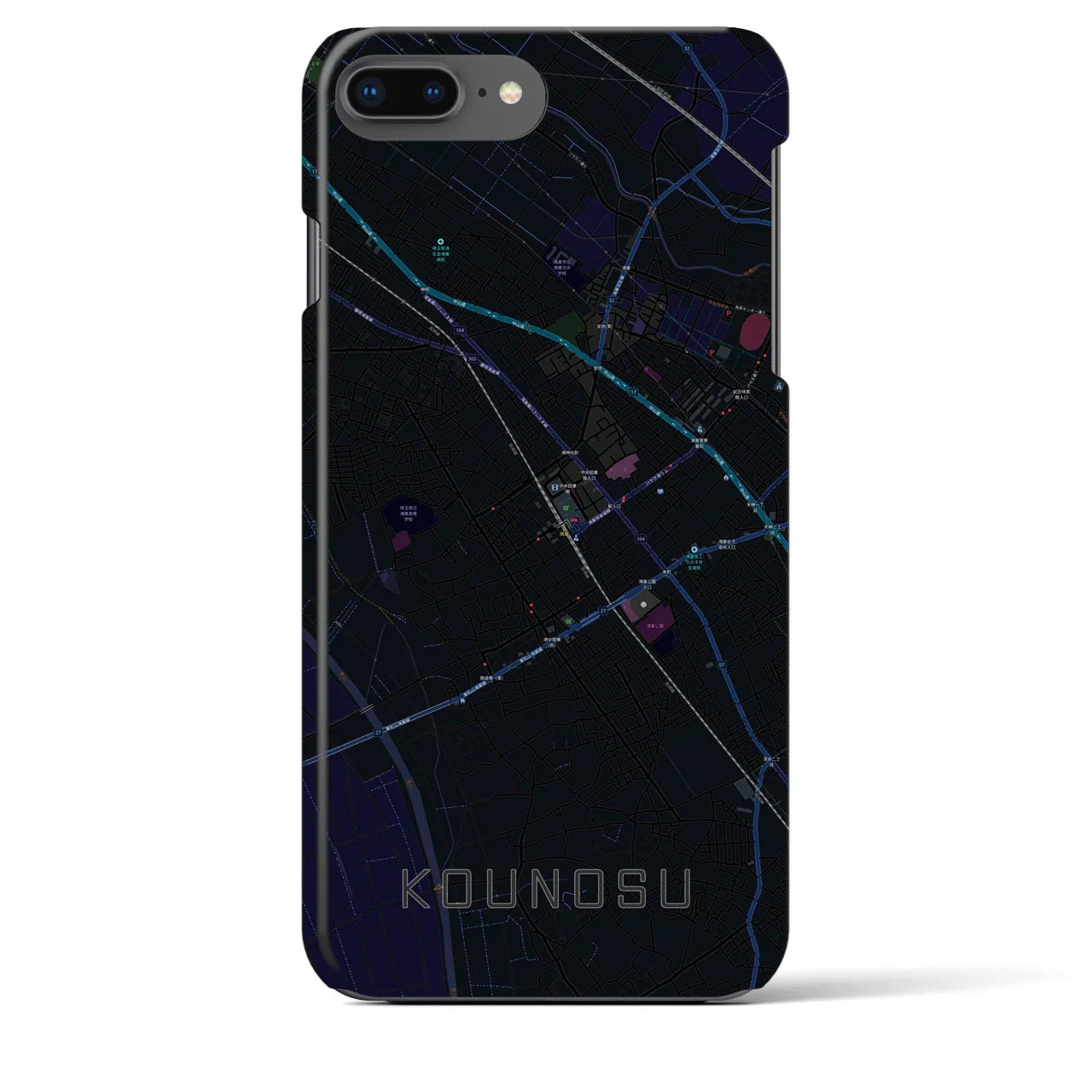 【鴻巣(埼玉県)】地図柄iPhoneケース(バックカバータイプ)