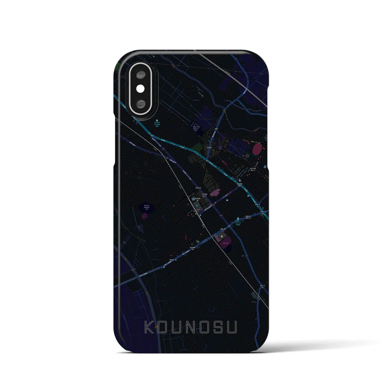 【鴻巣(埼玉県)】地図柄iPhoneケース(バックカバータイプ)