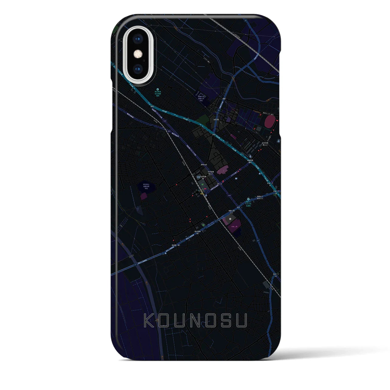 【鴻巣(埼玉県)】地図柄iPhoneケース(バックカバータイプ)