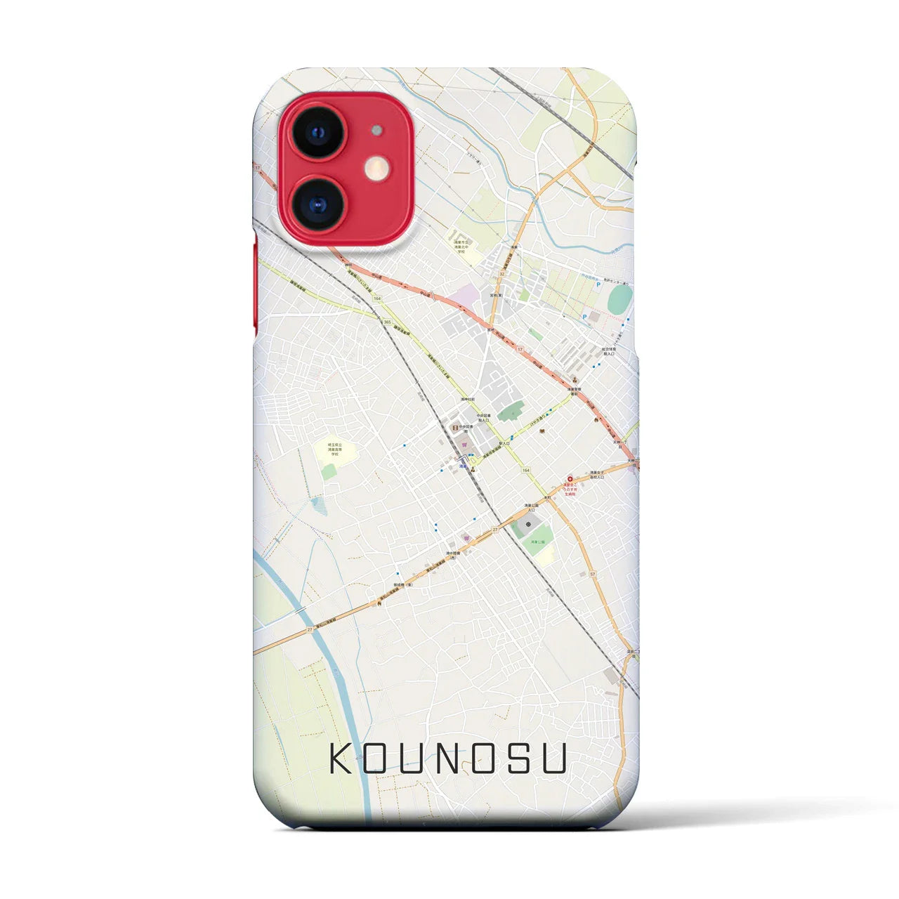 【鴻巣(埼玉県)】地図柄iPhoneケース(バックカバータイプ)