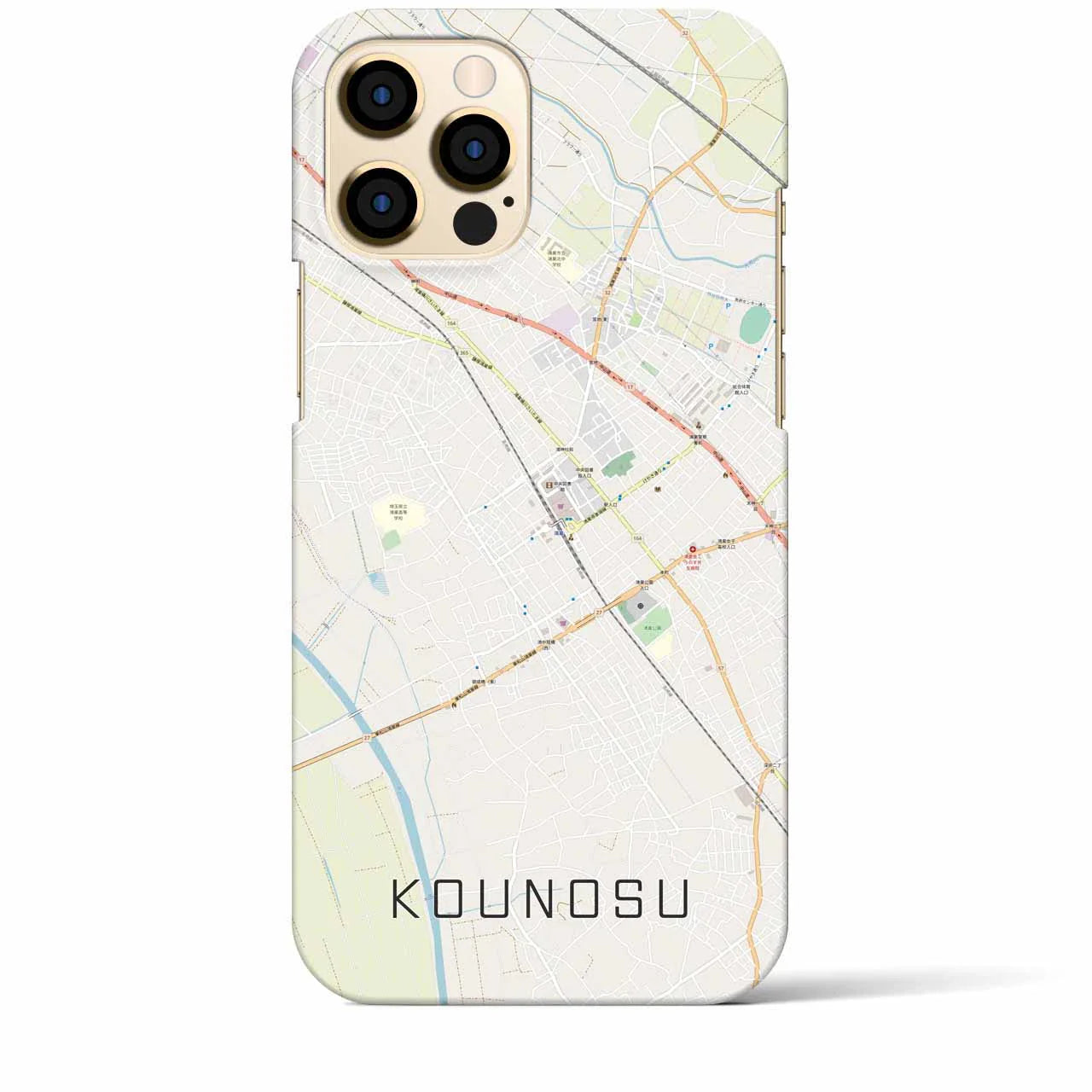 【鴻巣(埼玉県)】地図柄iPhoneケース(バックカバータイプ)