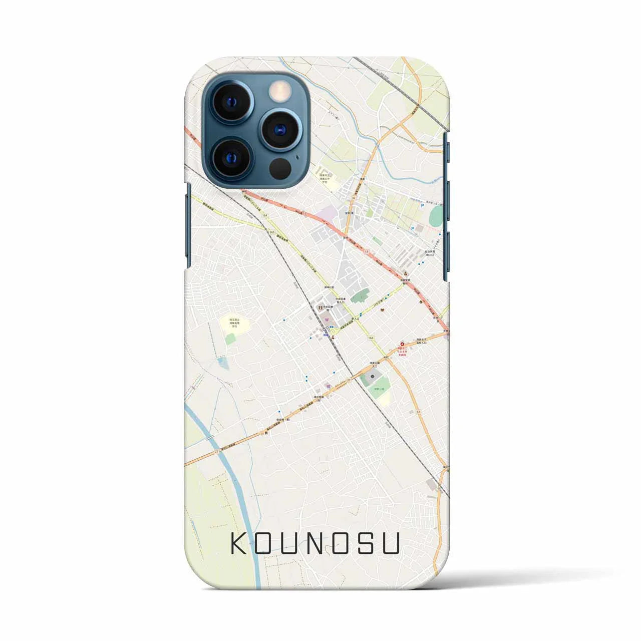 【鴻巣(埼玉県)】地図柄iPhoneケース(バックカバータイプ)