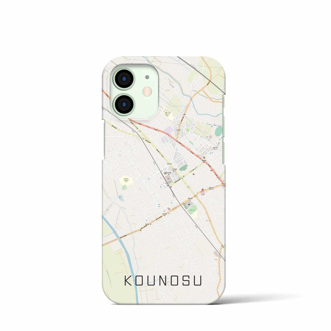 【鴻巣(埼玉県)】地図柄iPhoneケース(バックカバータイプ)