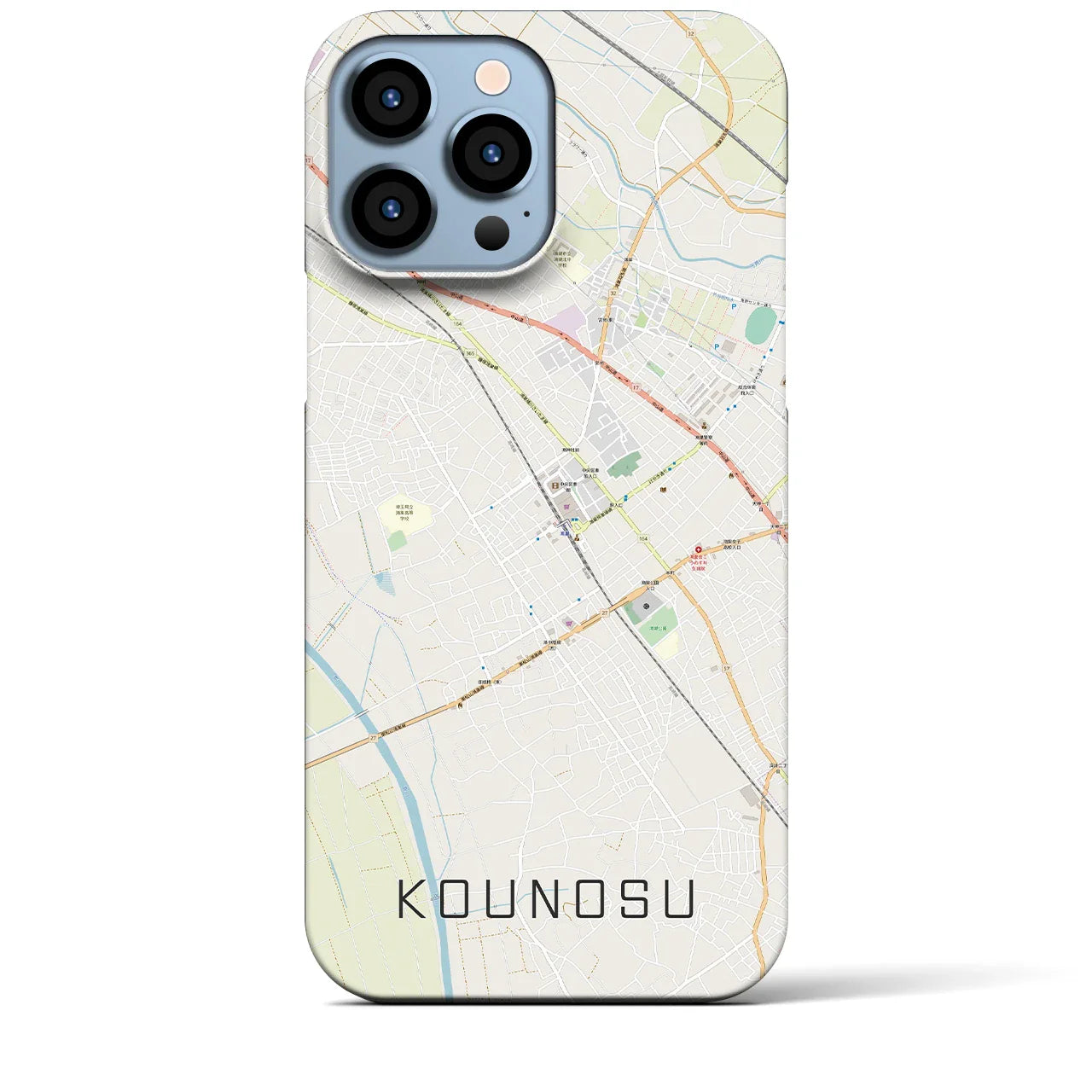 【鴻巣(埼玉県)】地図柄iPhoneケース(バックカバータイプ)