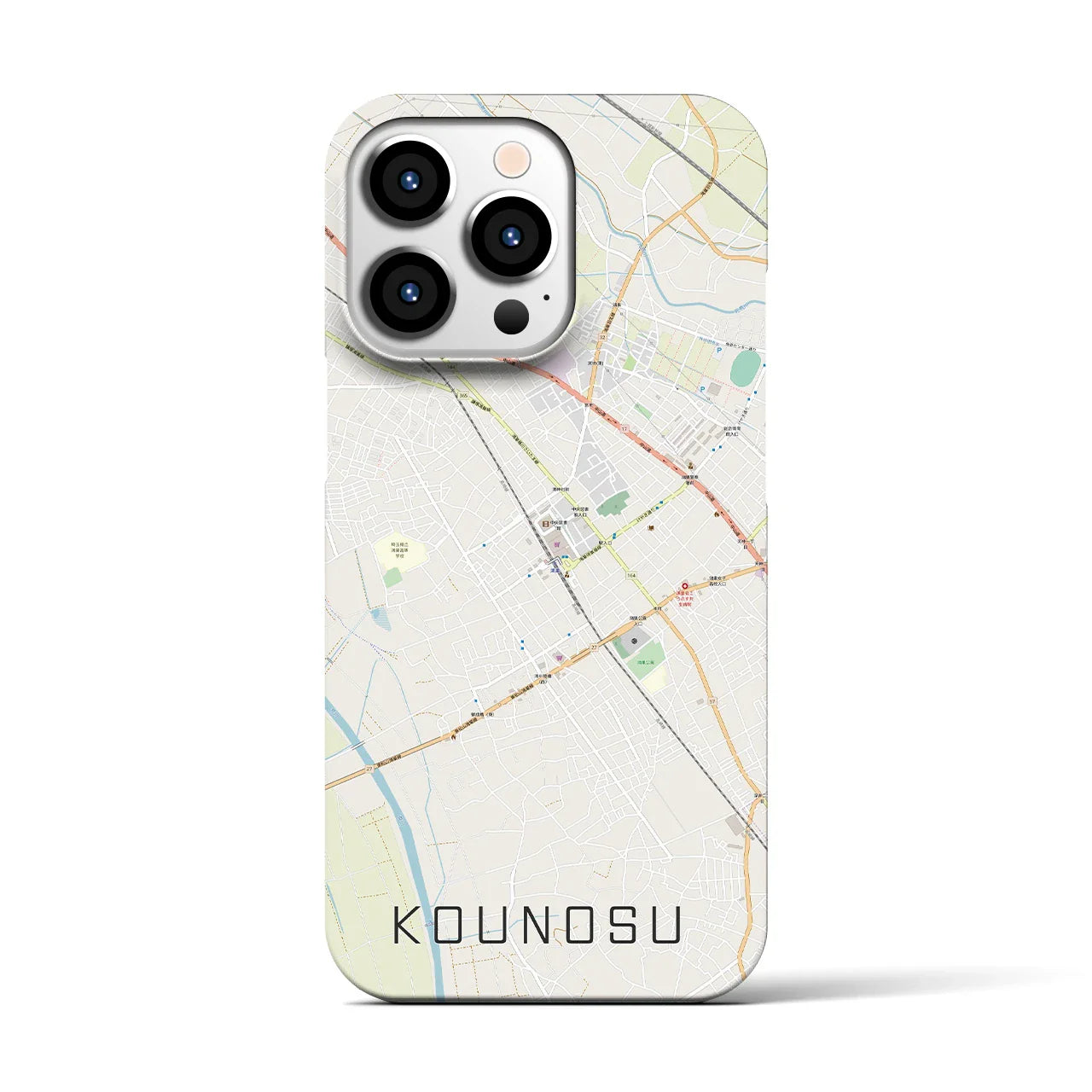 【鴻巣(埼玉県)】地図柄iPhoneケース(バックカバータイプ)