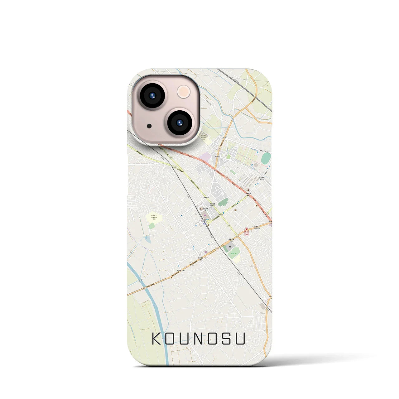 【鴻巣(埼玉県)】地図柄iPhoneケース(バックカバータイプ)