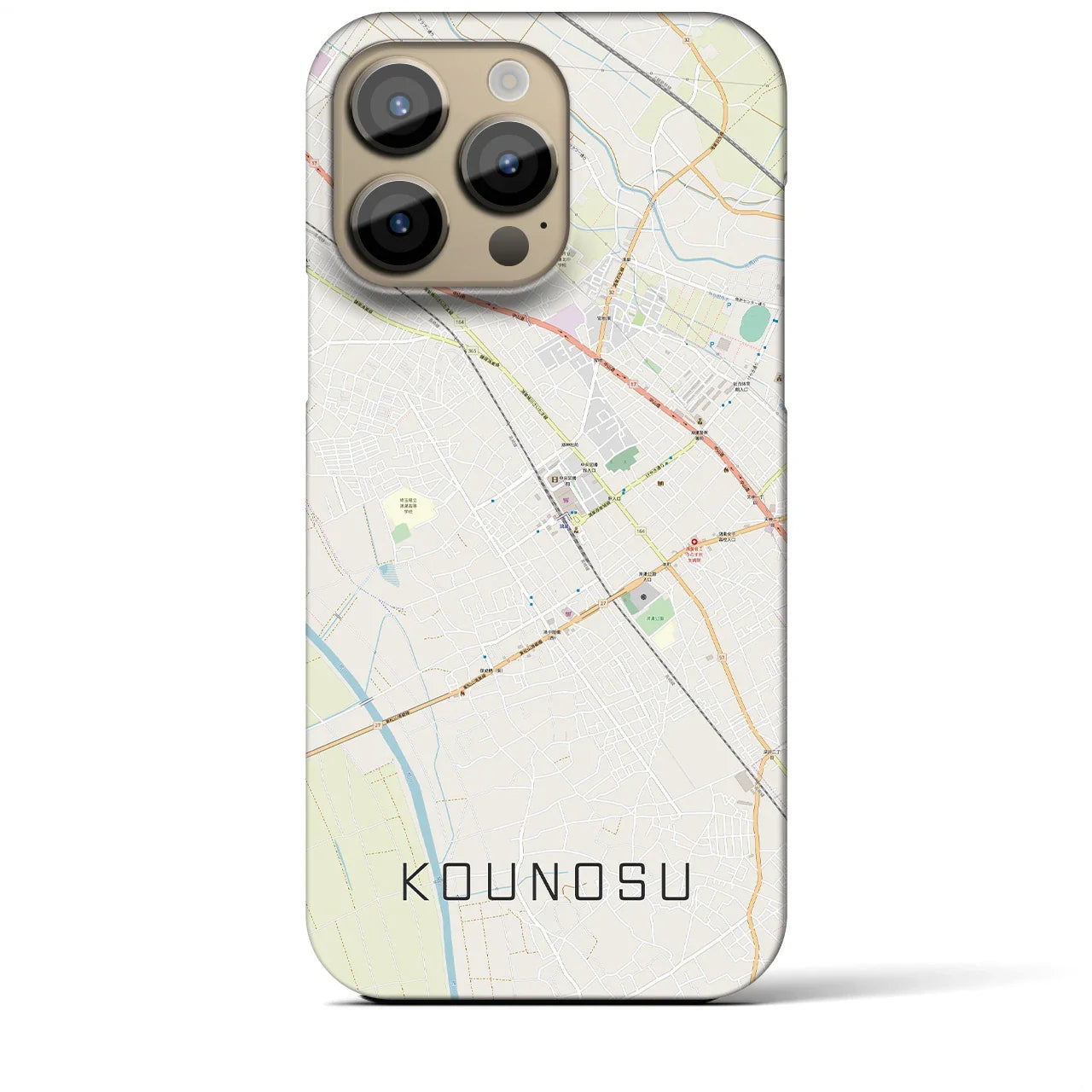 【鴻巣(埼玉県)】地図柄iPhoneケース(バックカバータイプ)