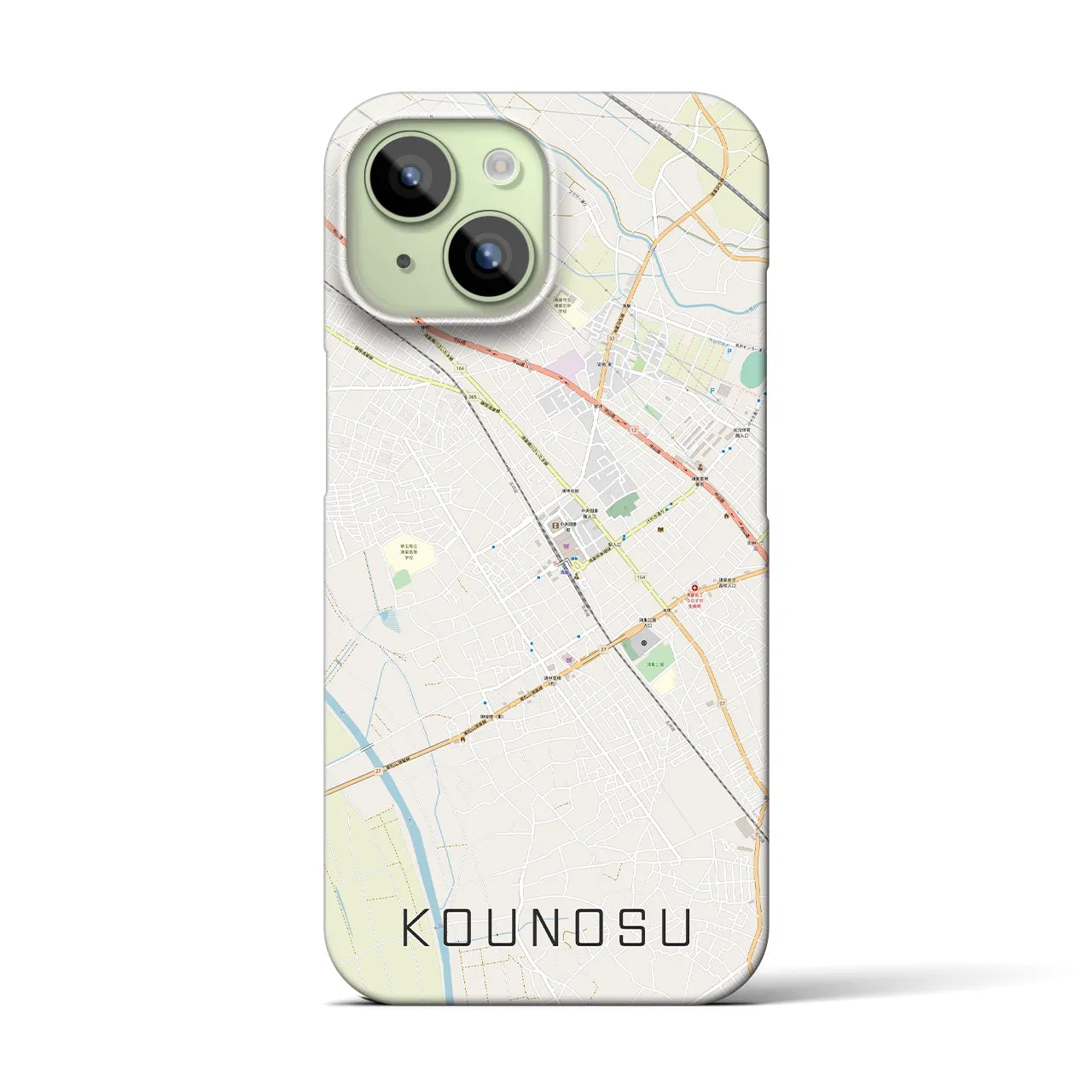 【鴻巣(埼玉県)】地図柄iPhoneケース(バックカバータイプ)