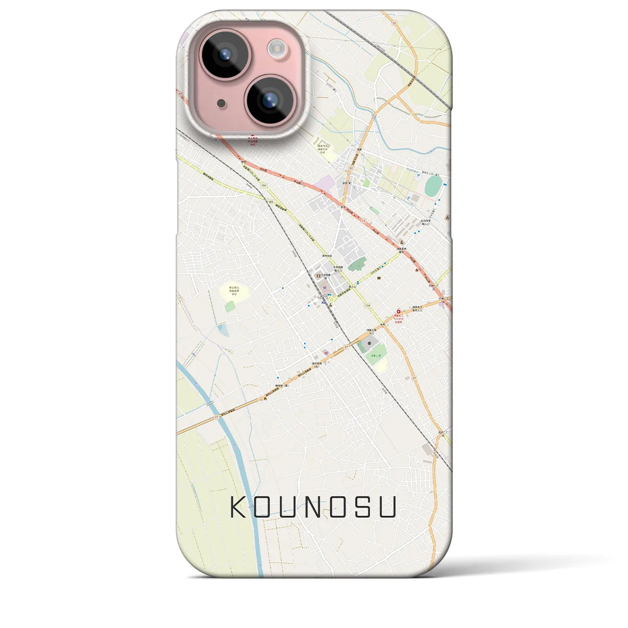 【鴻巣(埼玉県)】地図柄iPhoneケース(バックカバータイプ)