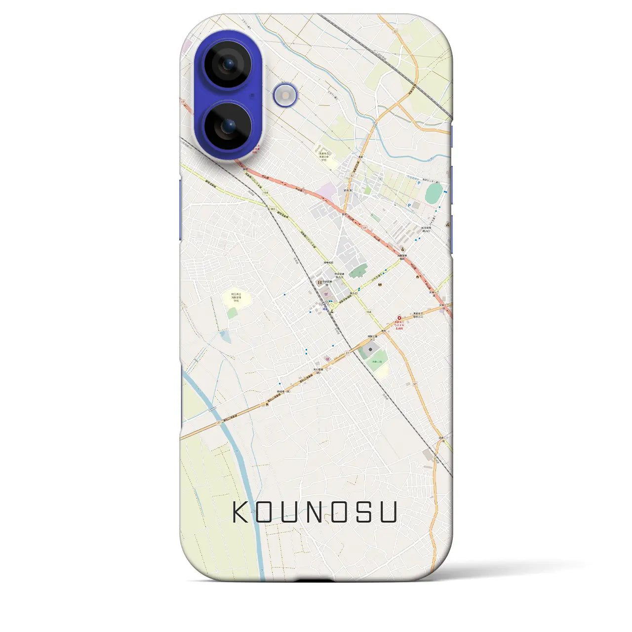 【鴻巣(埼玉県)】地図柄iPhoneケース(バックカバータイプ)ナチュラル・iPhone 16 Pro Max 用
