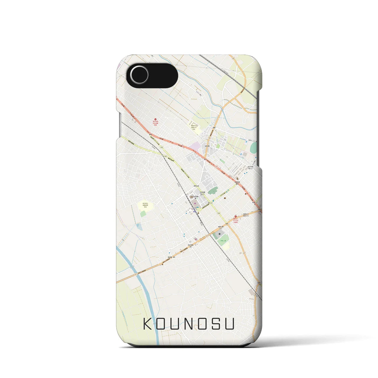 【鴻巣(埼玉県)】地図柄iPhoneケース(バックカバータイプ)