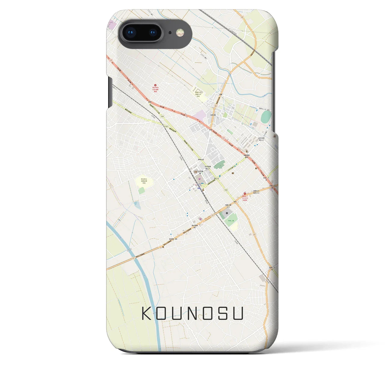 【鴻巣(埼玉県)】地図柄iPhoneケース(バックカバータイプ)