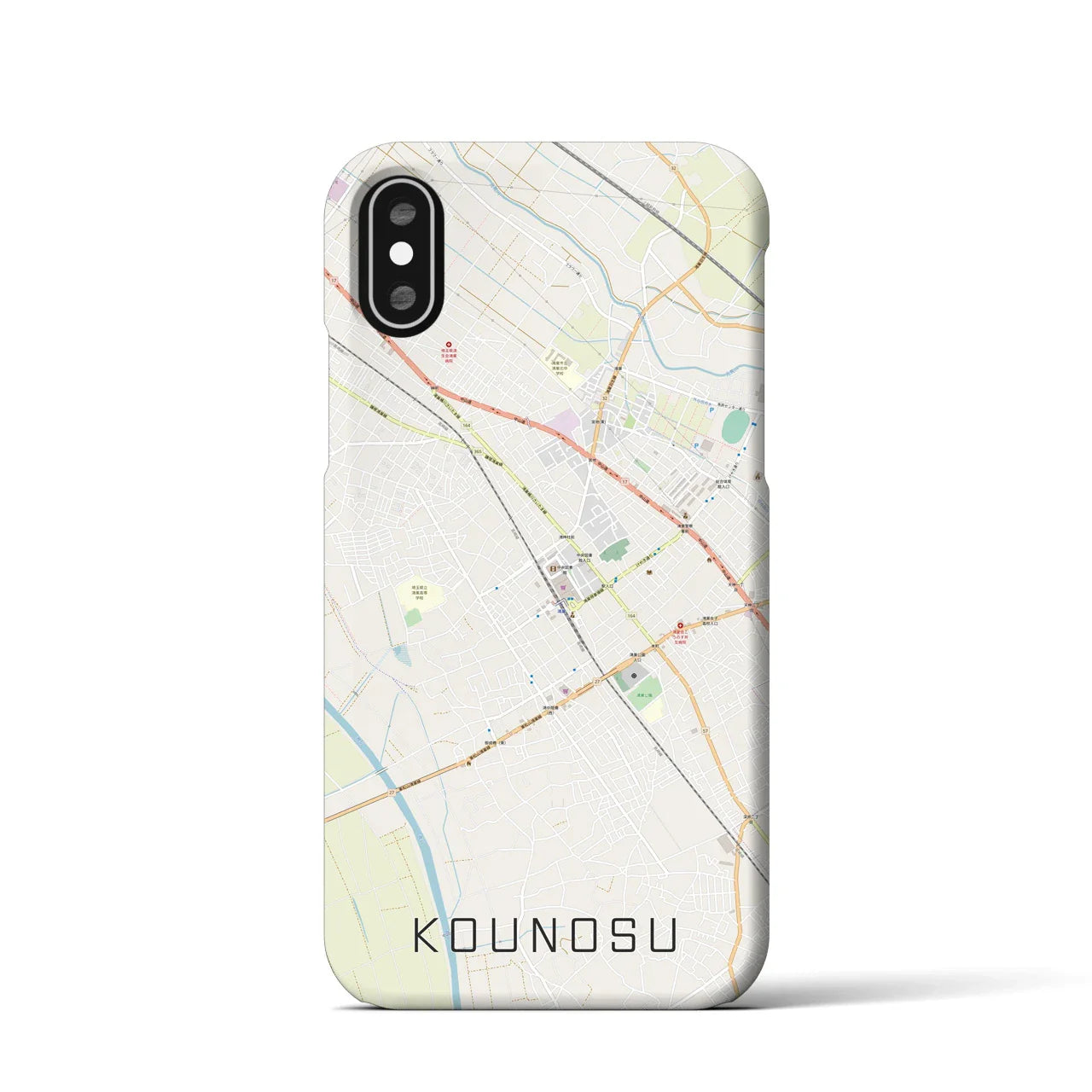 【鴻巣(埼玉県)】地図柄iPhoneケース(バックカバータイプ)