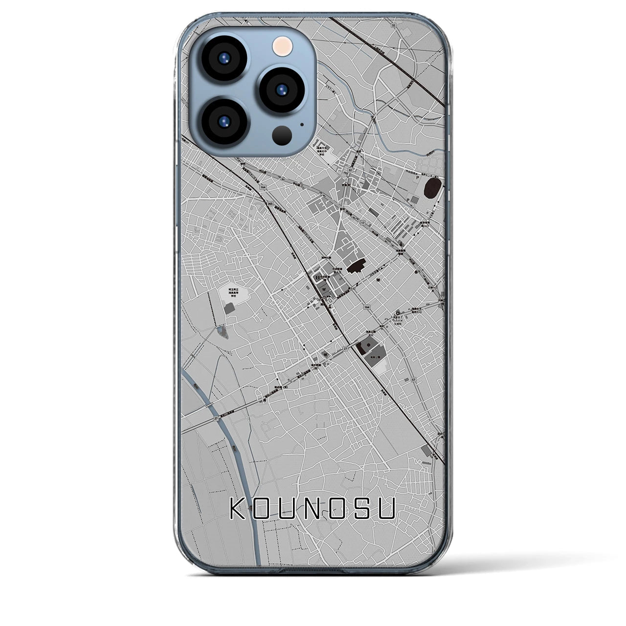 【鴻巣(埼玉県)】地図柄iPhoneケース(クリアタイプ)