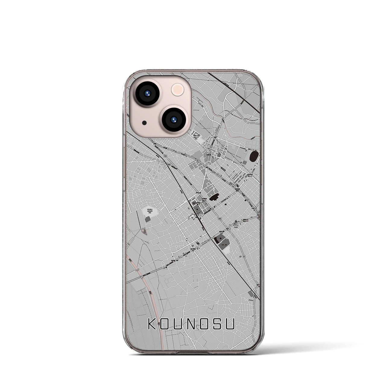 【鴻巣(埼玉県)】地図柄iPhoneケース(クリアタイプ)