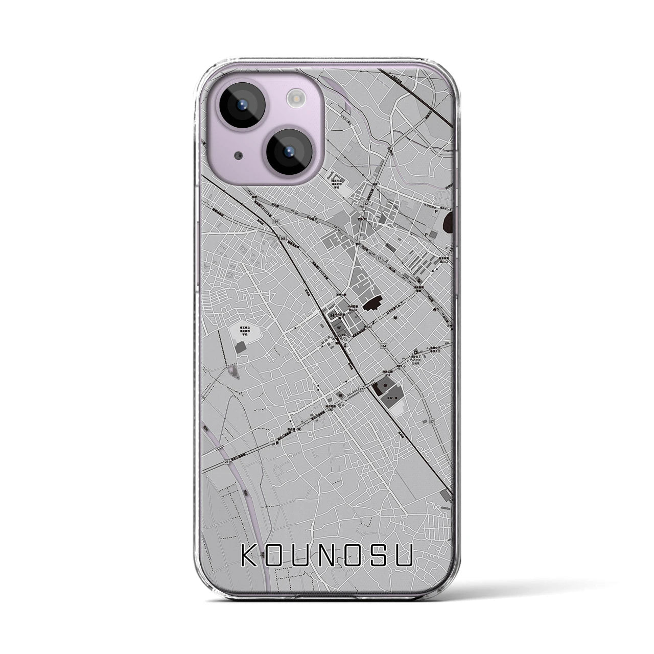 【鴻巣(埼玉県)】地図柄iPhoneケース(クリアタイプ)