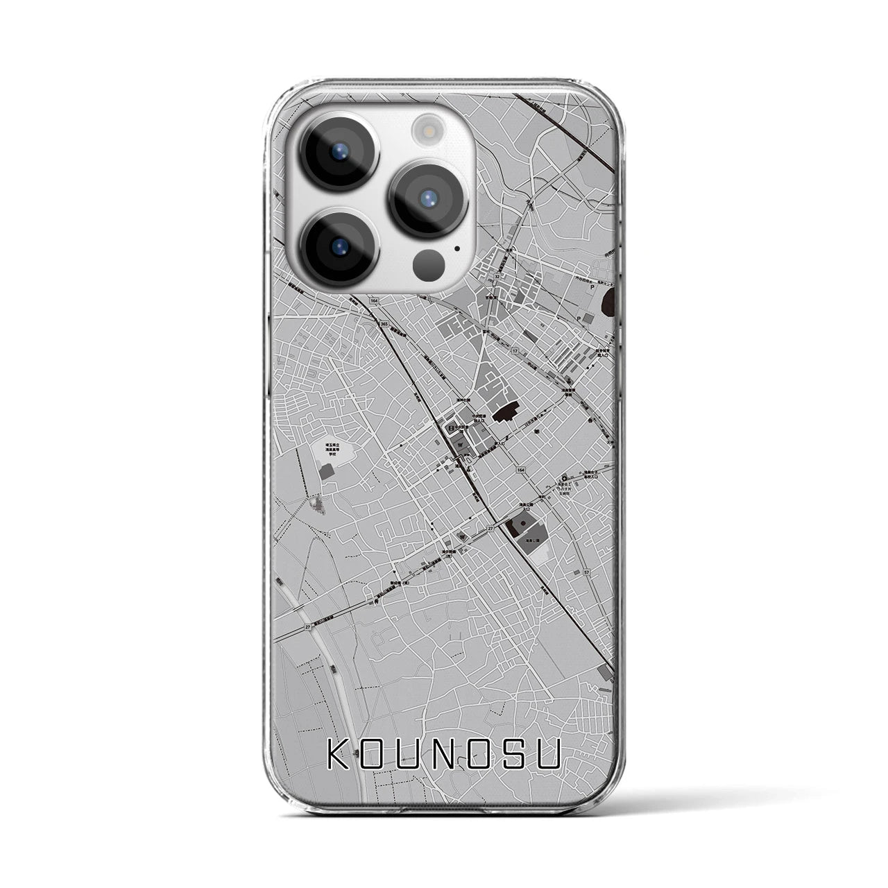 【鴻巣(埼玉県)】地図柄iPhoneケース(クリアタイプ)