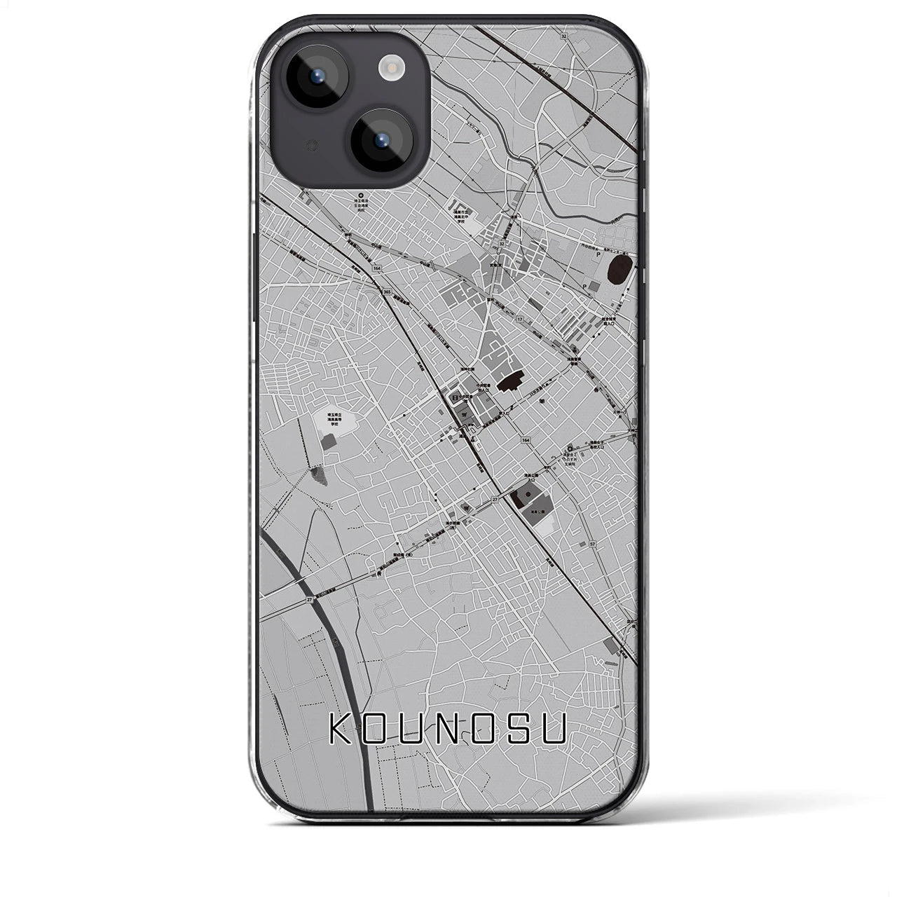 【鴻巣(埼玉県)】地図柄iPhoneケース(クリアタイプ)