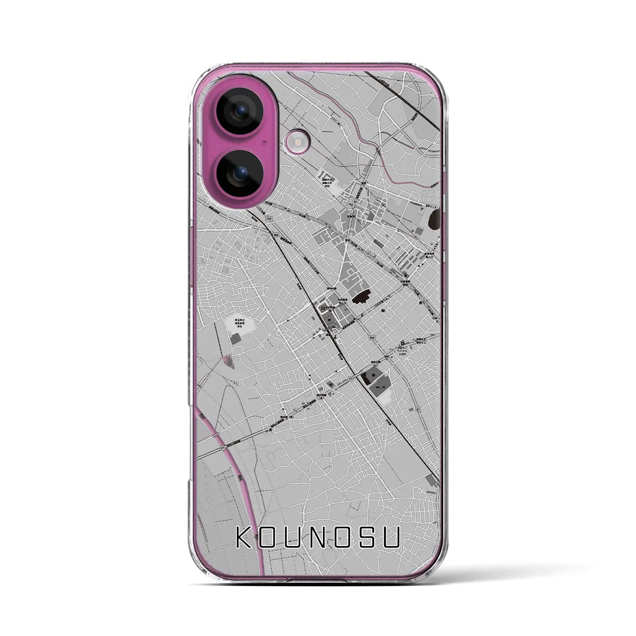 【鴻巣(埼玉県)】地図柄iPhoneケース(クリアタイプ)