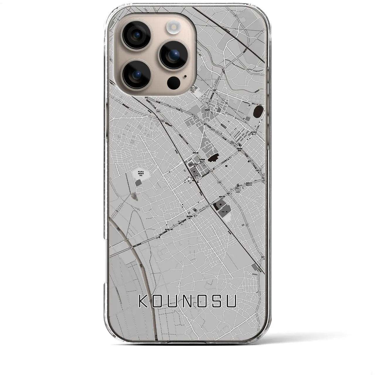 【鴻巣(埼玉県)】地図柄iPhoneケース(クリアタイプ)