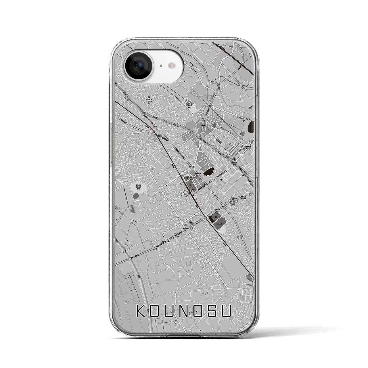 【鴻巣(埼玉県)】地図柄iPhoneケース(クリアタイプ)