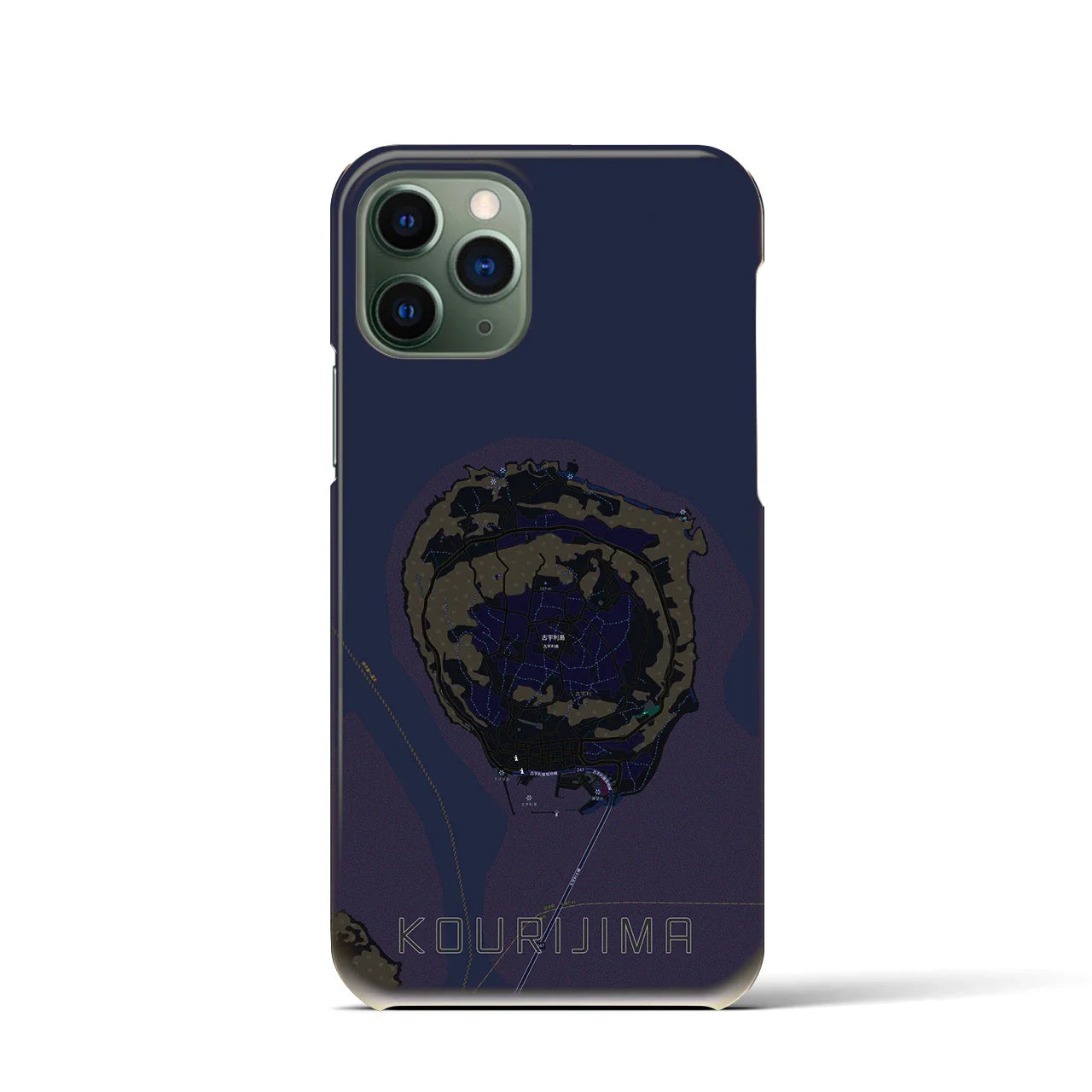 【古宇利島(沖縄県)】地図柄iPhoneケース(バックカバータイプ)