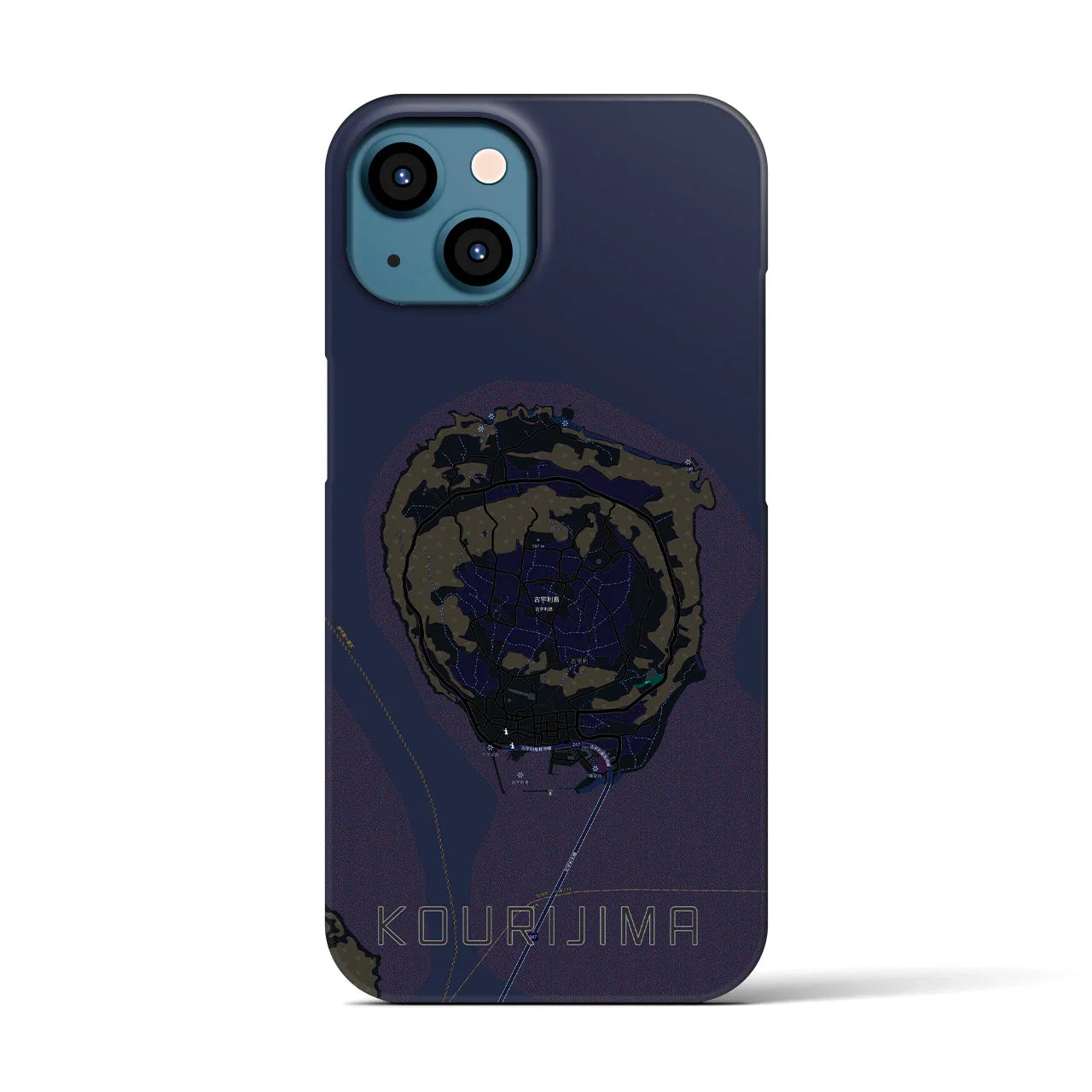 【古宇利島(沖縄県)】地図柄iPhoneケース(バックカバータイプ)