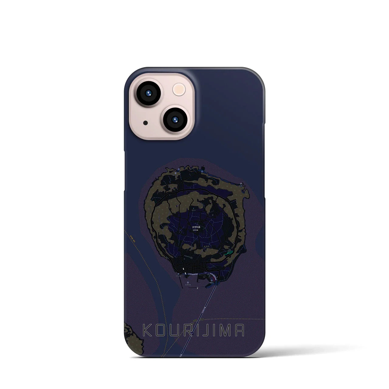 【古宇利島(沖縄県)】地図柄iPhoneケース(バックカバータイプ)
