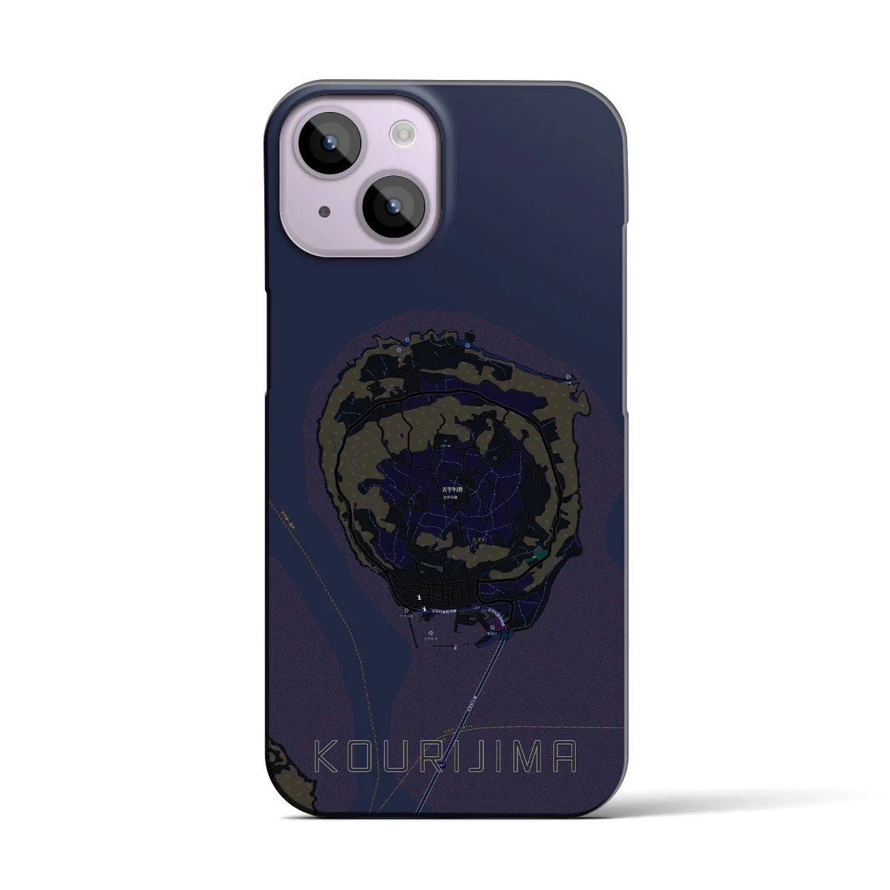 【古宇利島(沖縄県)】地図柄iPhoneケース(バックカバータイプ)