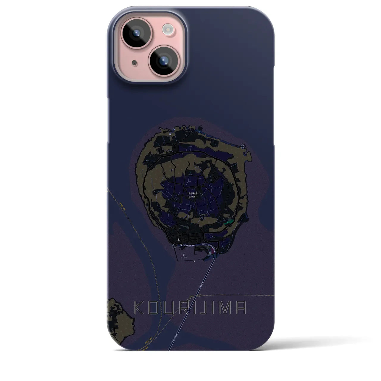 【古宇利島(沖縄県)】地図柄iPhoneケース(バックカバータイプ)