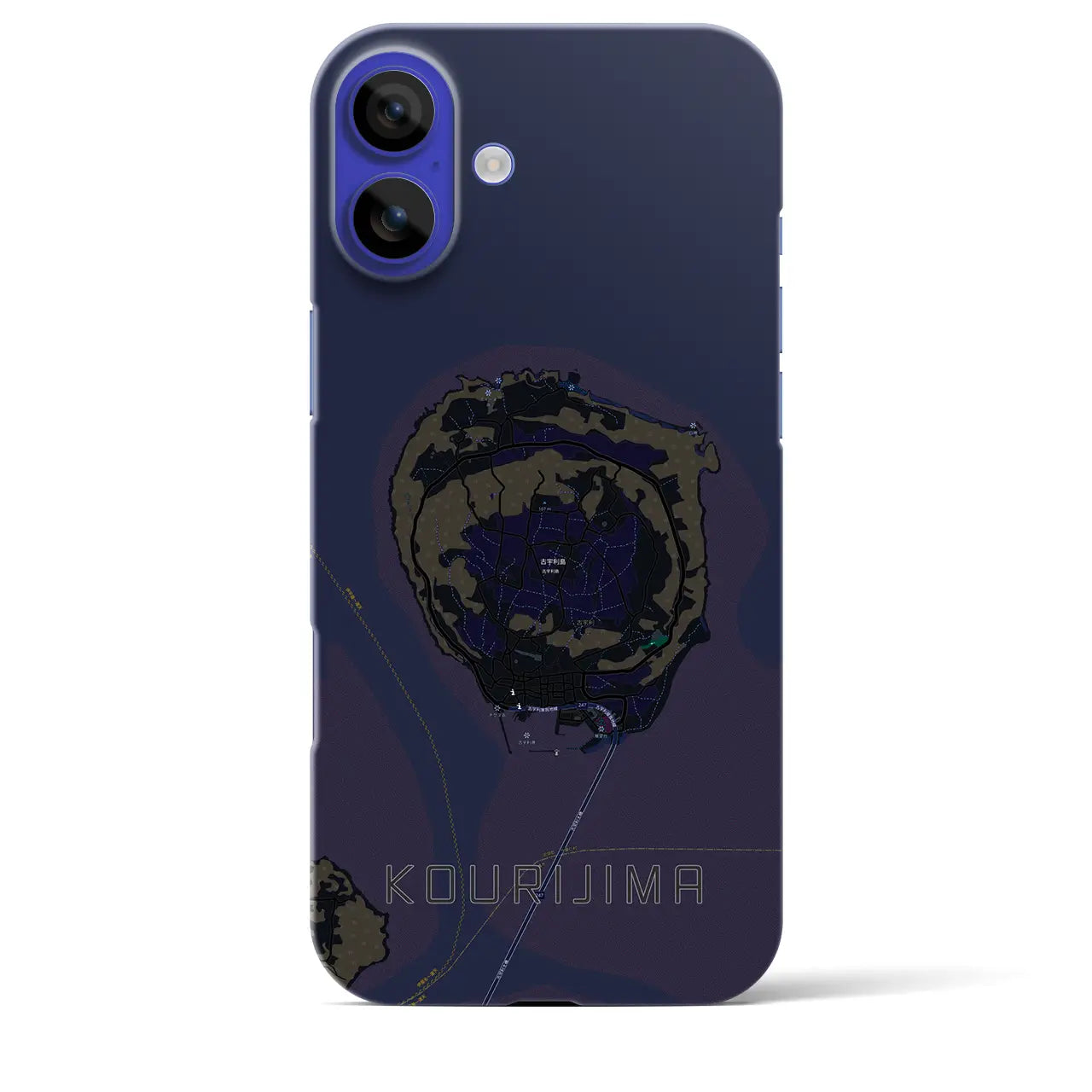 【古宇利島(沖縄県)】地図柄iPhoneケース(バックカバータイプ)
