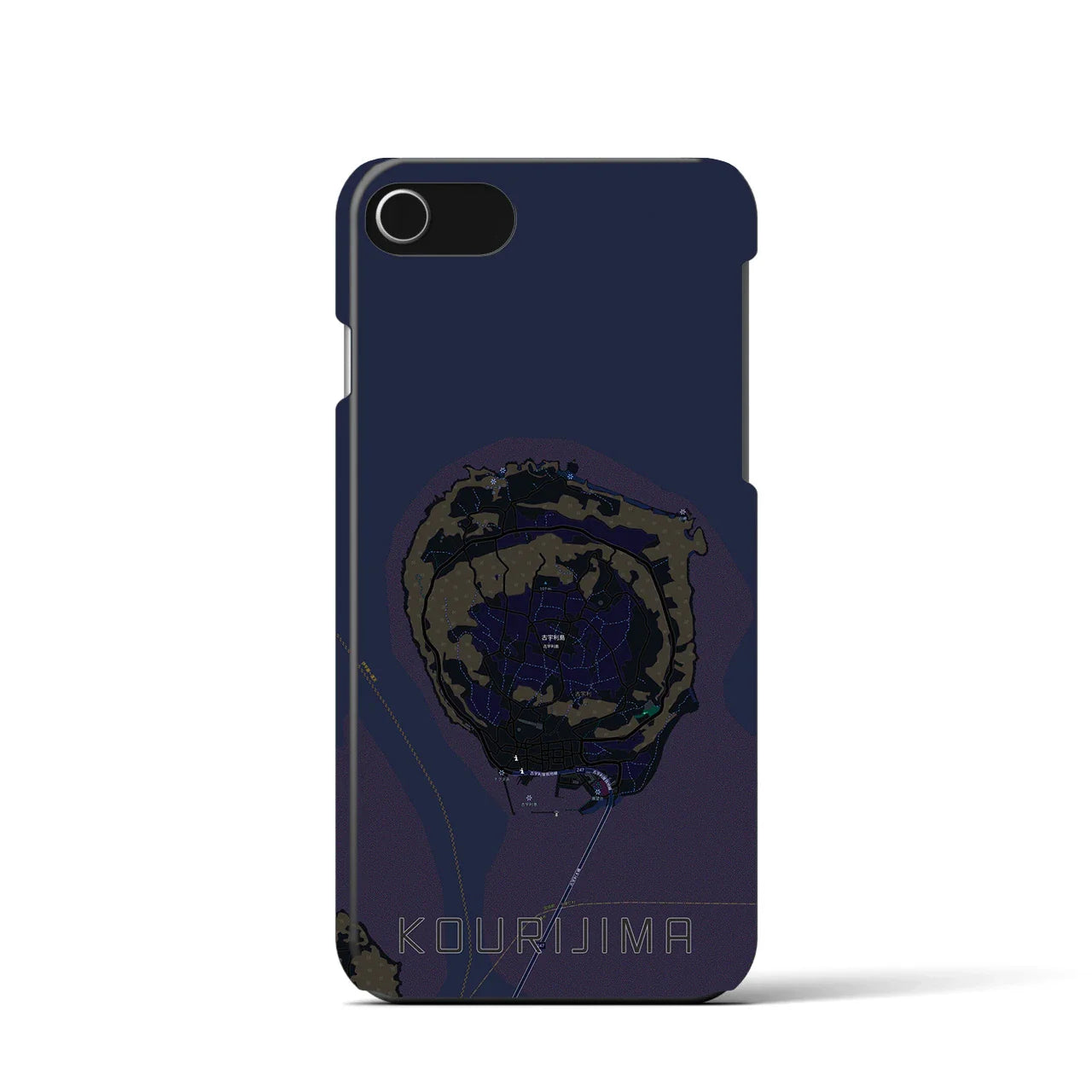 【古宇利島(沖縄県)】地図柄iPhoneケース(バックカバータイプ)