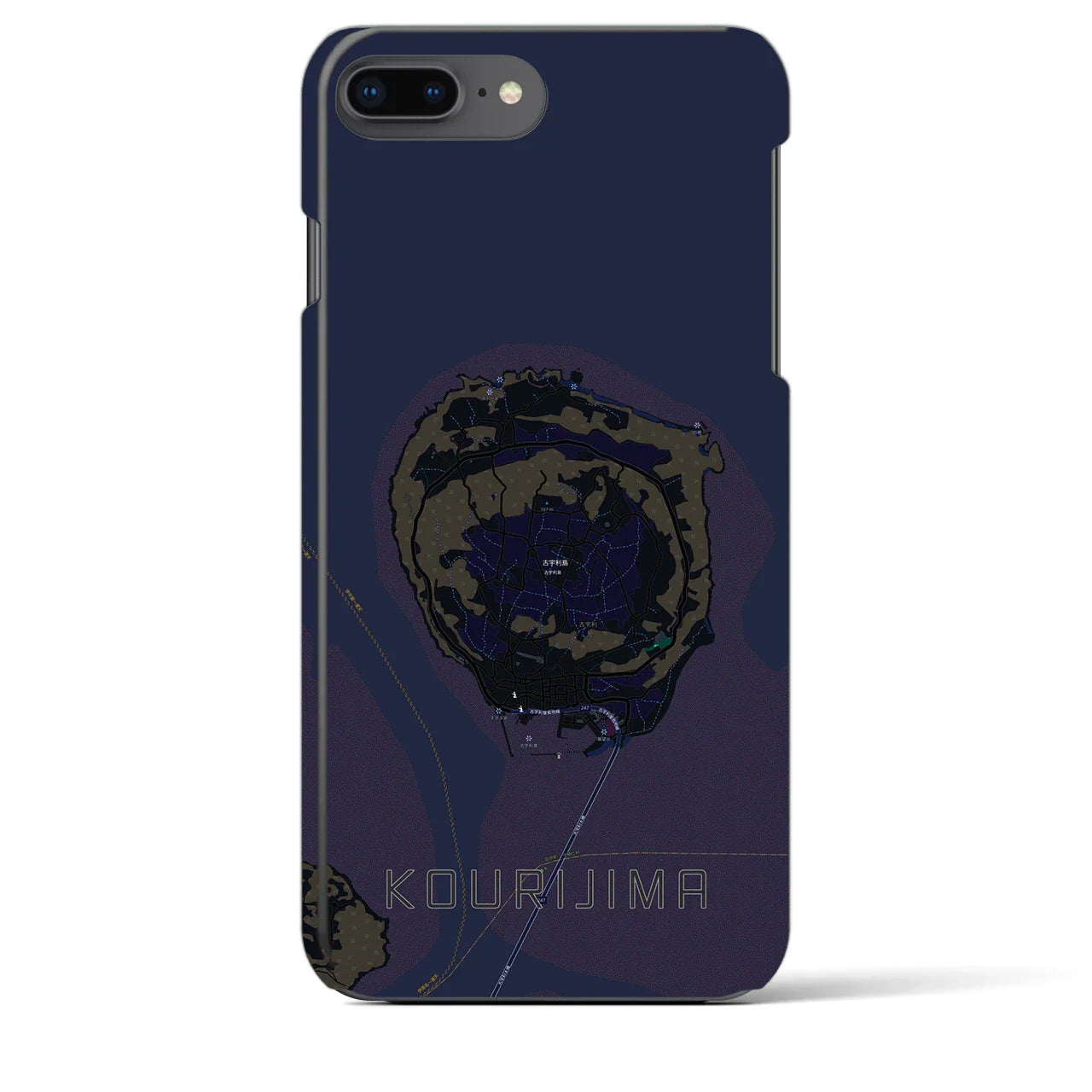 【古宇利島(沖縄県)】地図柄iPhoneケース(バックカバータイプ)
