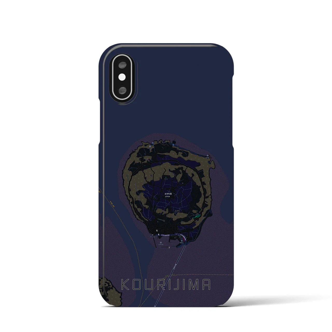 【古宇利島(沖縄県)】地図柄iPhoneケース(バックカバータイプ)