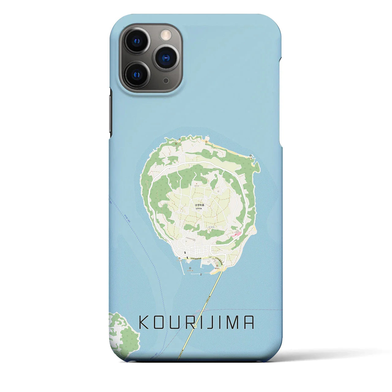 【古宇利島(沖縄県)】地図柄iPhoneケース(バックカバータイプ)