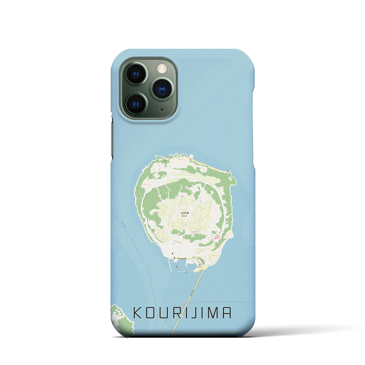 【古宇利島(沖縄県)】地図柄iPhoneケース(バックカバータイプ)