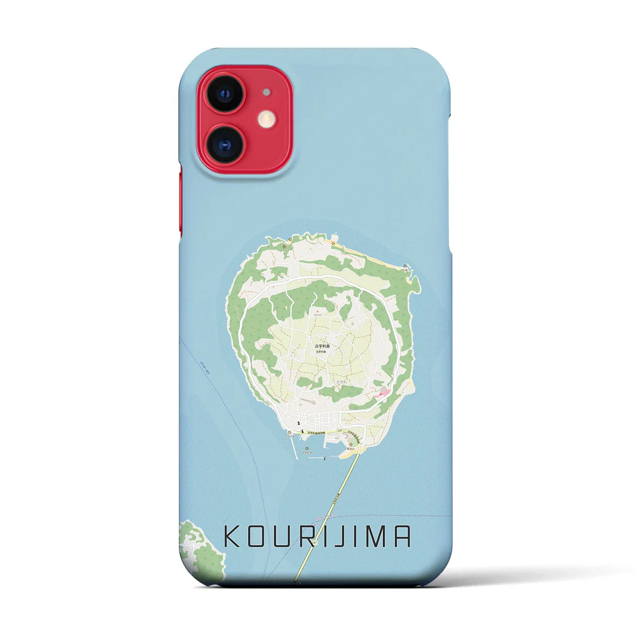 【古宇利島(沖縄県)】地図柄iPhoneケース(バックカバータイプ)