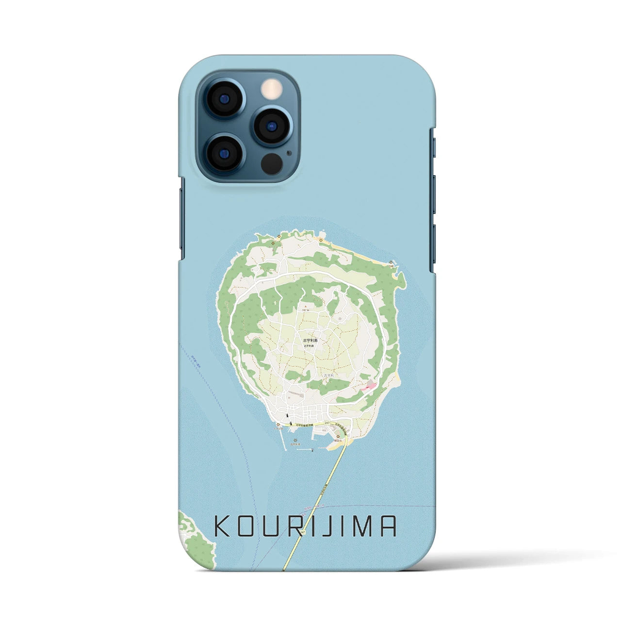 【古宇利島(沖縄県)】地図柄iPhoneケース(バックカバータイプ)