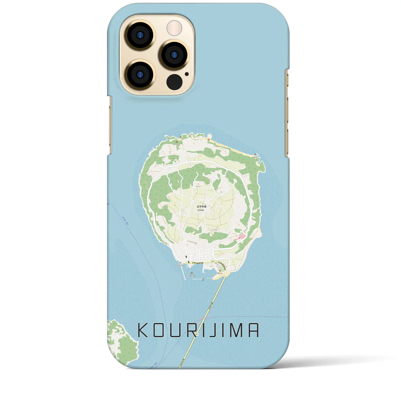 【古宇利島(沖縄県)】地図柄iPhoneケース(バックカバータイプ)