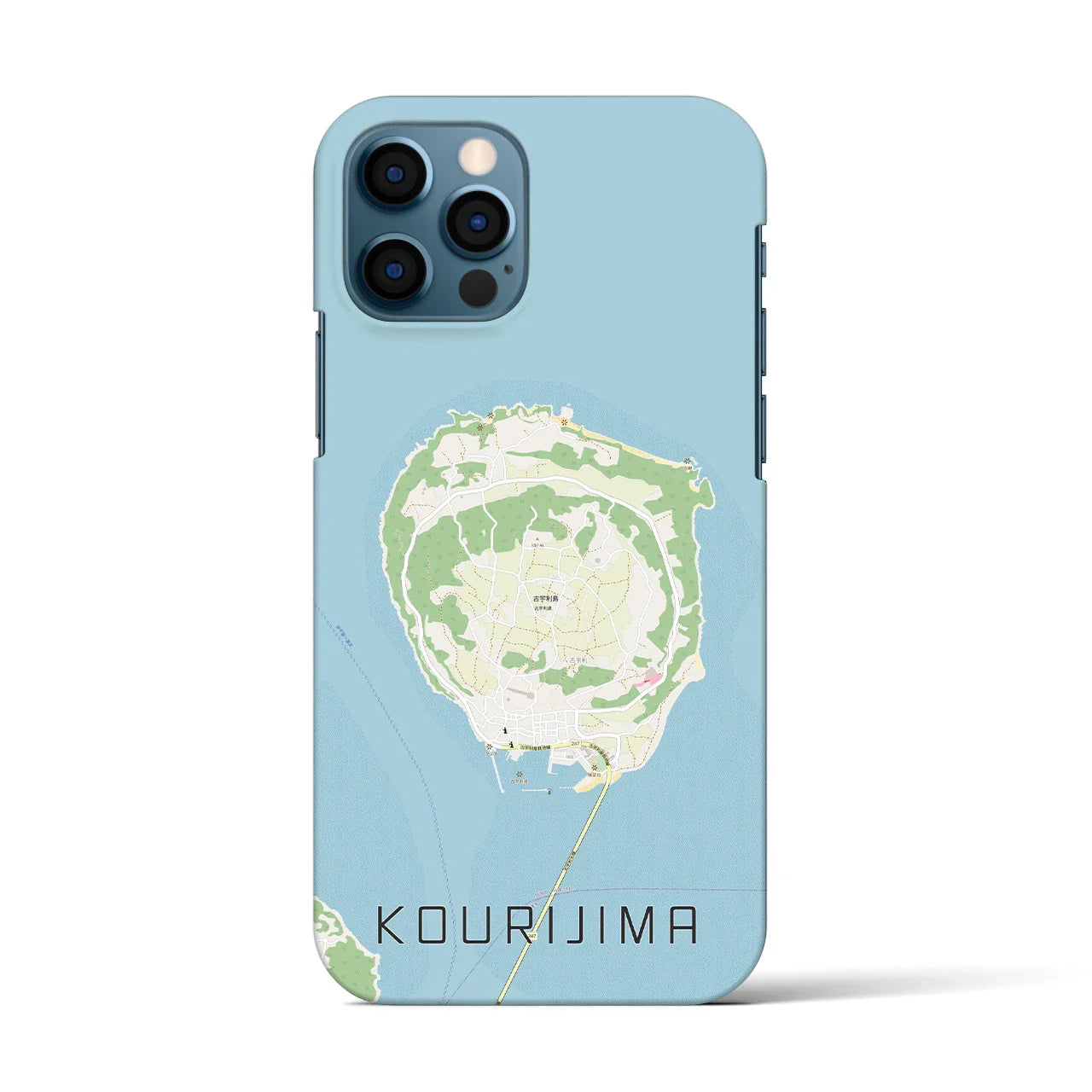 【古宇利島(沖縄県)】地図柄iPhoneケース(バックカバータイプ)
